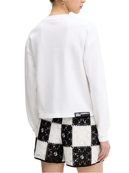 Felpa donna bianca in cotone Karl Lagerfeld jeans | A2W20018100